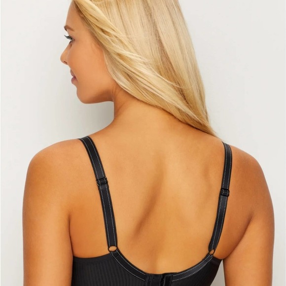 NWT Freya Black Striped Idol Balcony T-Shirt Bra Size 32H - Picture 3 of 13